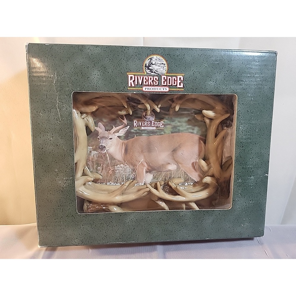 Rivers Edge Deer Antler Frame - 4" x 6" "New In Box" Vtg